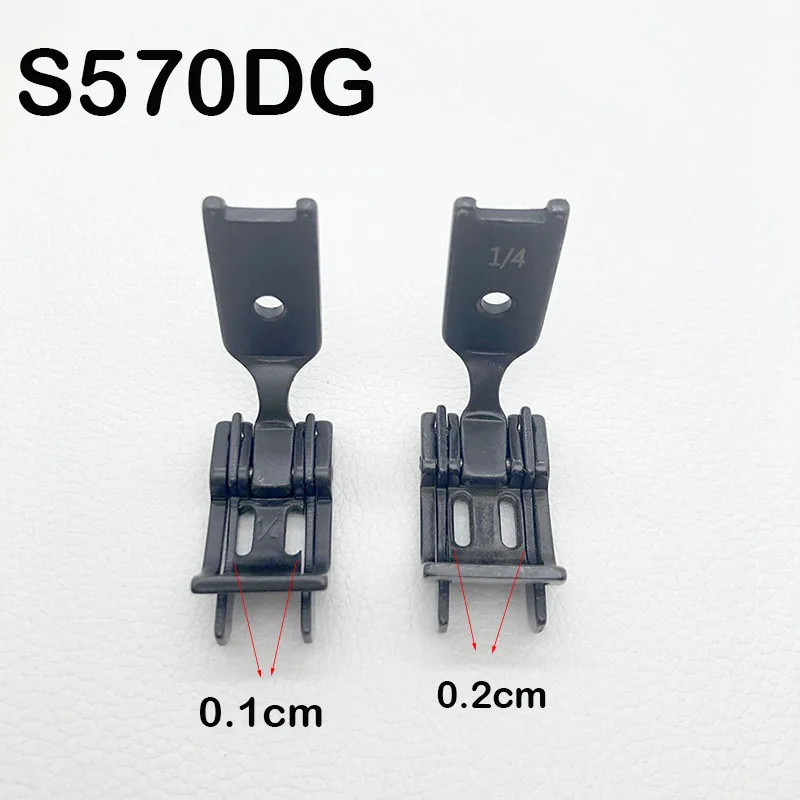 S570DG Double Edge Guide Presser Foot For JUKI 515 1162 Brother 842 845 Twin Needle Sewing Machine Parts Size 0.1cm 0.2cm