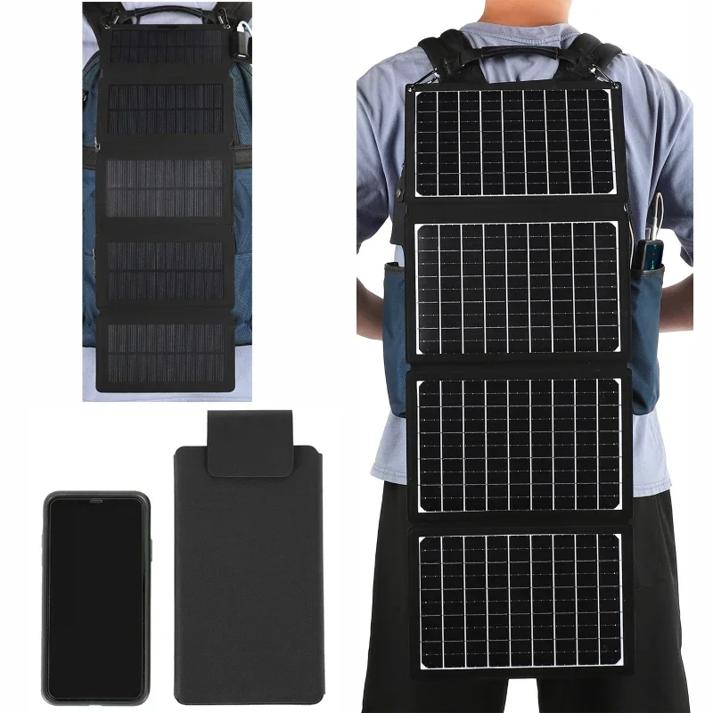 

Solar Charging Panel Multifunctional Portable Foldable USB Output Device Camping Tool High Power Output for Cell Phone PowerBank