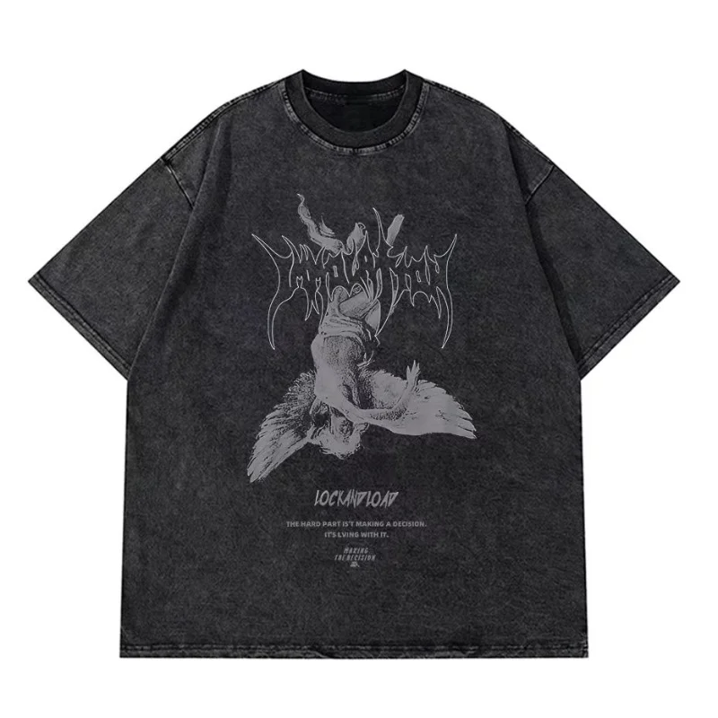 2024 Retro Harajuku Art Fallen Angel Lady t-shirt Summer Cool Unisex Hip Hop divertente maglietta stampata maglietta Casual Streetwear top