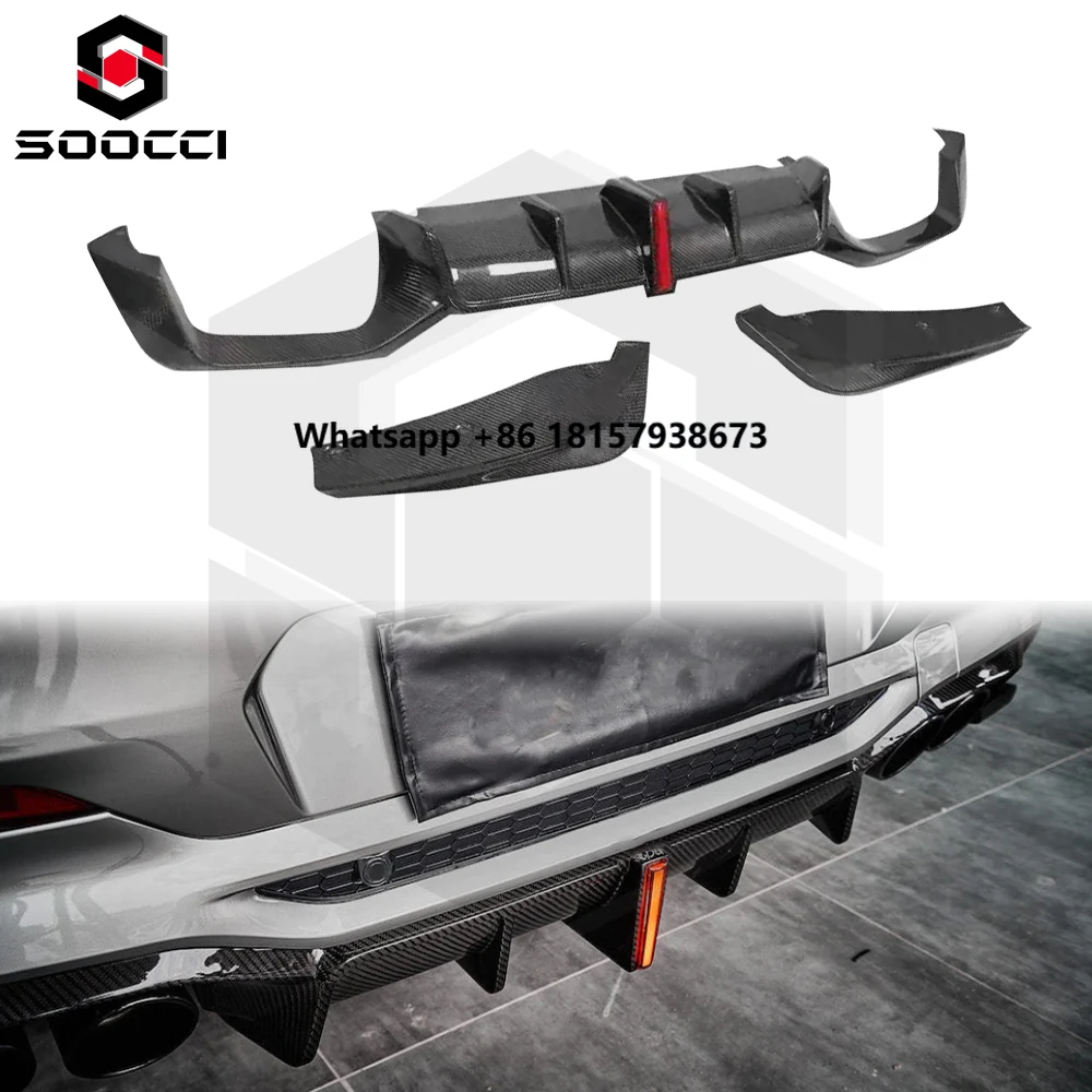 

For X3M F97 X4M F98 Carbon Fiber KB Style with Brake Lights Rear Diffuser Rear Bumper Lip Splitter Spoiler