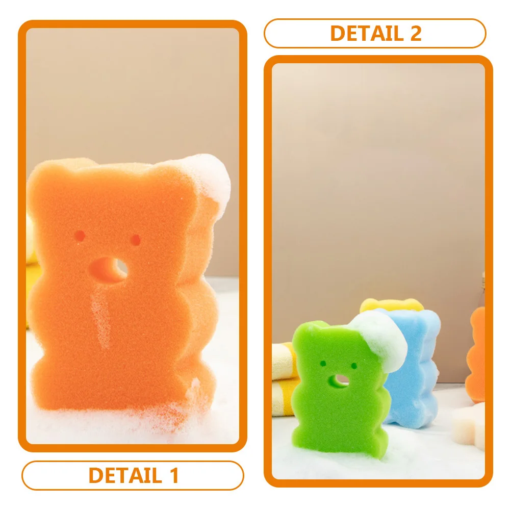 

6Pcs Bath Scrubber Sponge Cartoon Body Cleaner Soft Portable Shower Supplies Bathing Sponge Bath Sponges