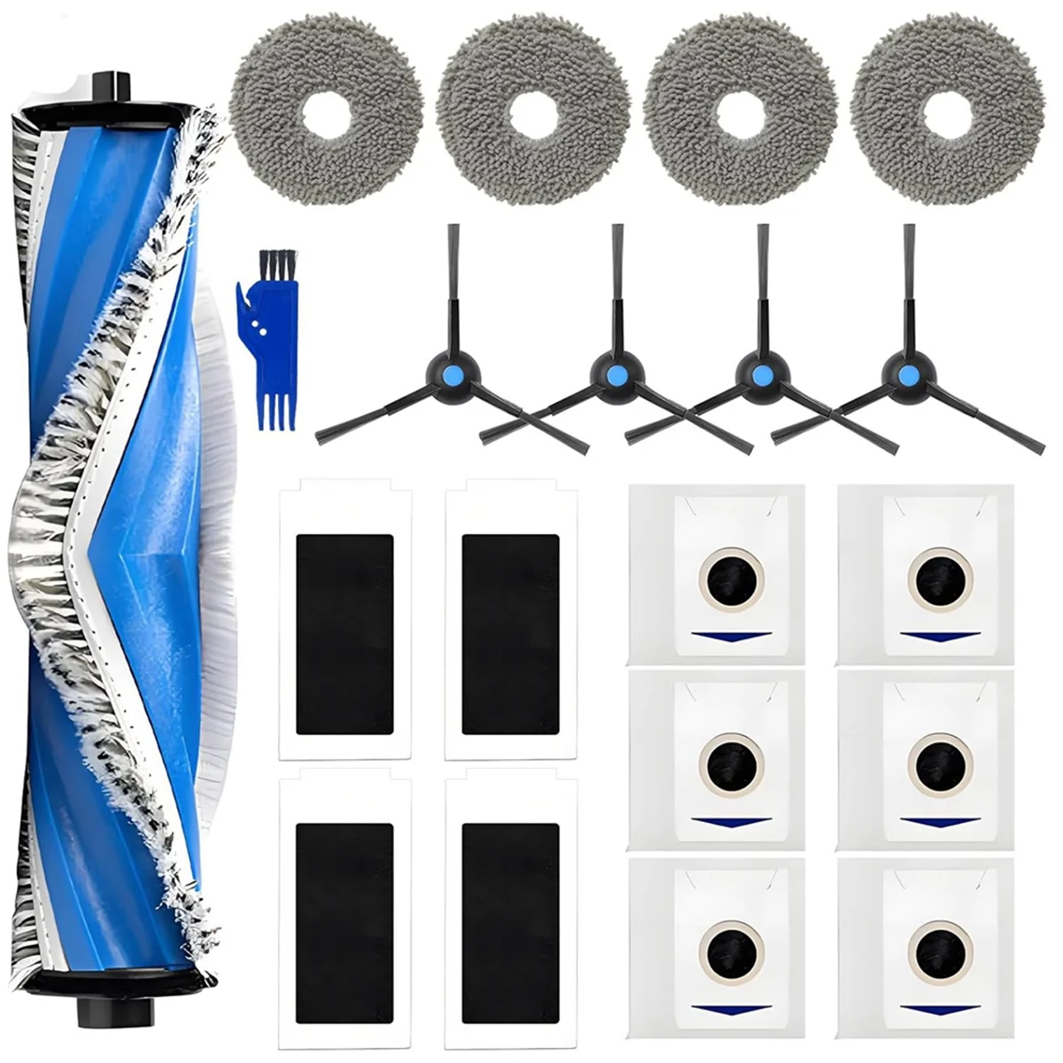 ECOVACS DEEBOT T30S 로봇 진공 청소기용 메인 사이드 브러시 헤파 필터 걸레 천 패드, 먼지 봉투 교체 부품