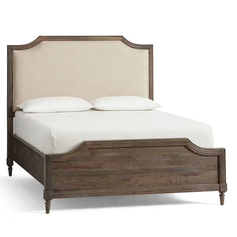 

American solid wood bedroom vintage double bed High-end master bedroom simple oak 1.5 meters 1.8 meters