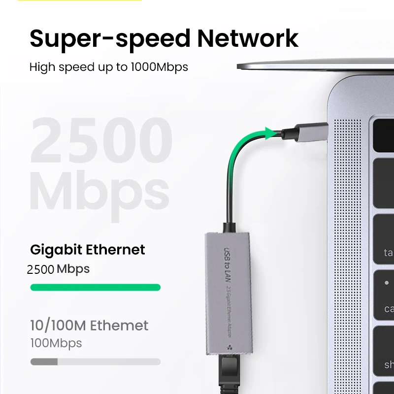 Adaptador ethernet usb 2500mbps 2.5g usb3.0 placa de rede thunderbolt 3 lan adaptador de internet para computador portátil windows mac os USB-A/C