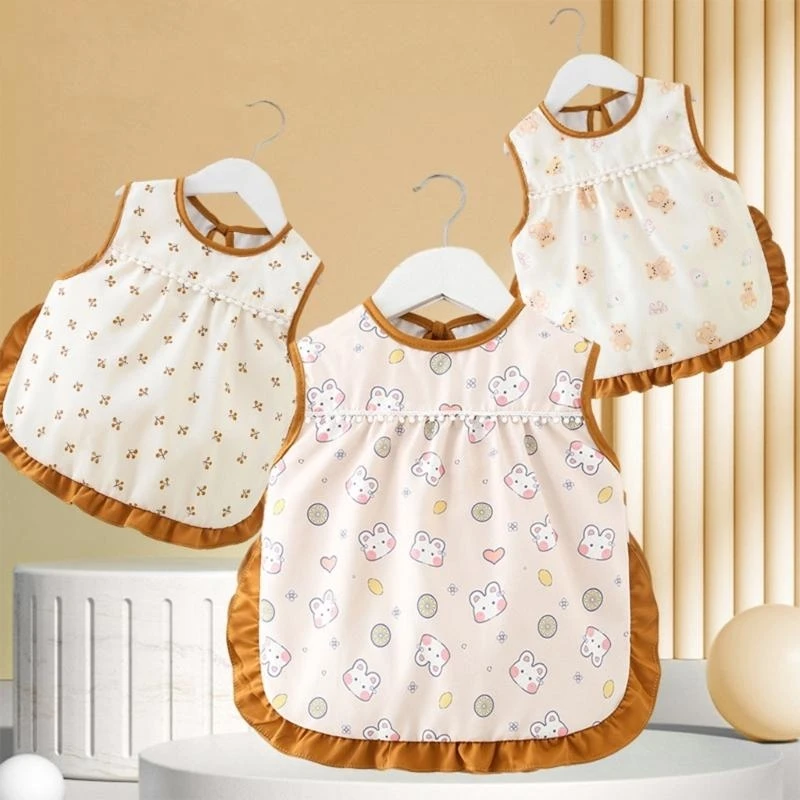

Reusable Baby Mealtime Smock Water Proofing Bib Sleeveless Teething Bib Lightweight Feeding Apron Stain Protections 24BE