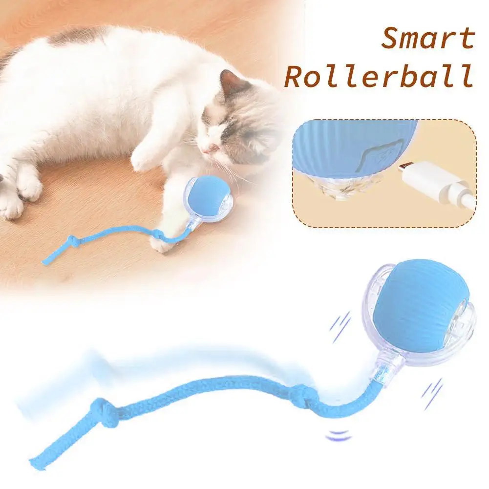 NEW Interactive Cat Toy Ball Super Drive Cat Rolling Sensor Ball Teaser Activated Balls Kitten Game Pet Toys Motion P6I4