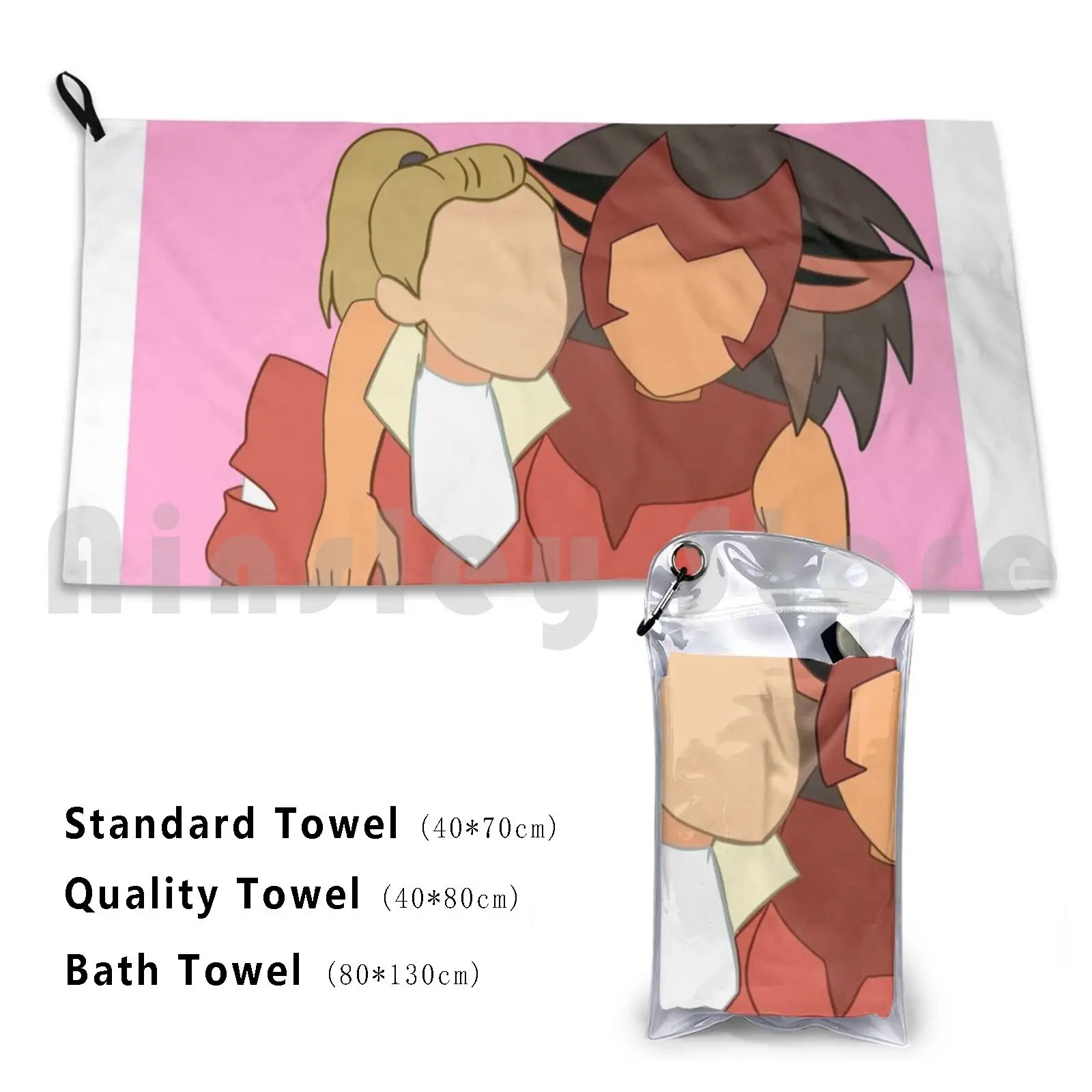 Catradora Bath Towel Beach Cushion Catradora Catra Adora She Ra Mara Lighthope Wlw Sapphic