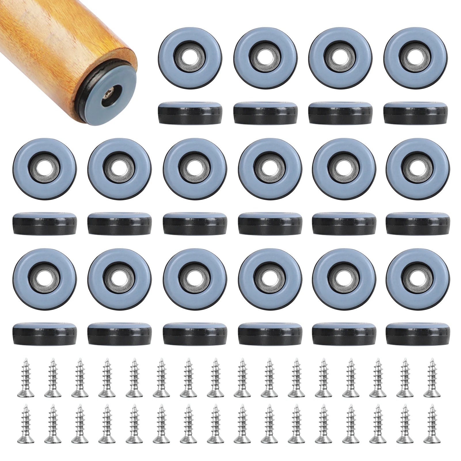 32pcs 22mm Hardwood Floors Sturdy Counter Fittings With Screws Table Sofa Labor Saving Moving Protect Carpet Furniture Sliders