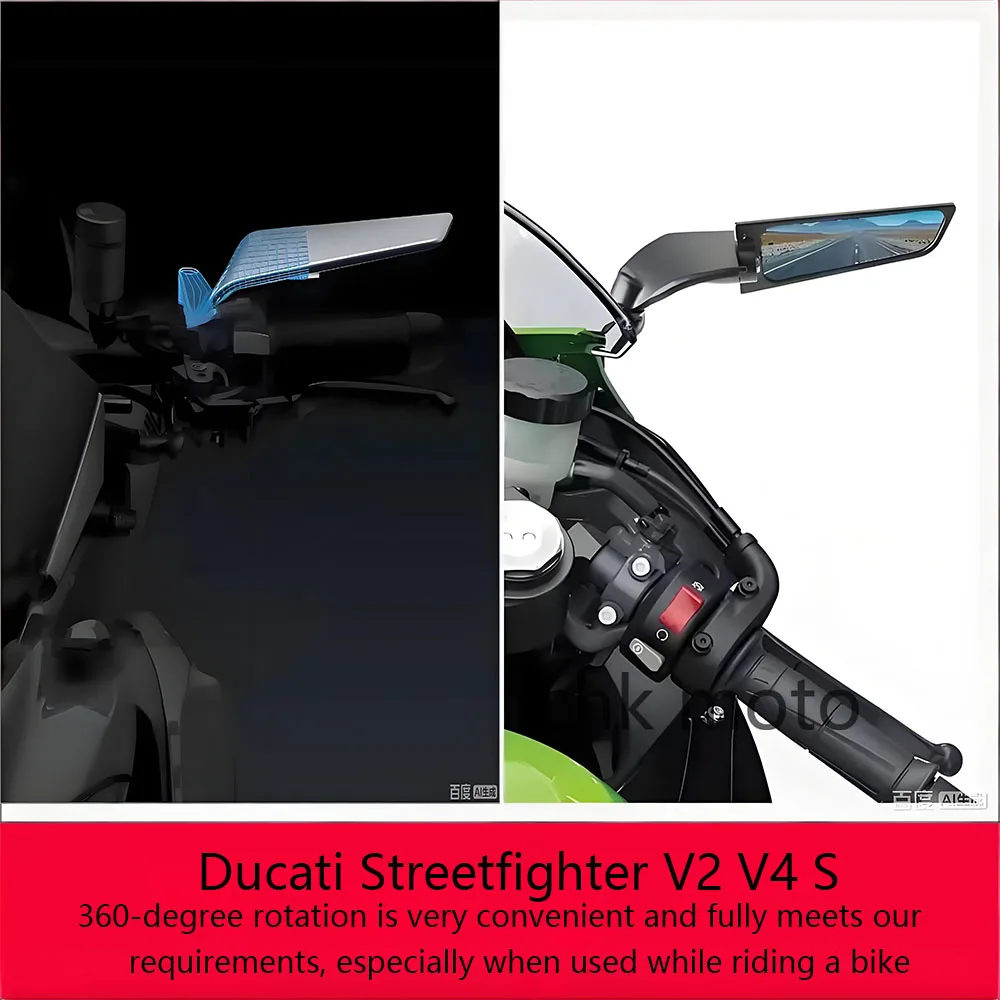 

New Motorcycle Accessories Side-Mirror Wind Wing Side Rearview Reversing Mirror For Ducati Streetfighter 2023-2025 V2 V4
