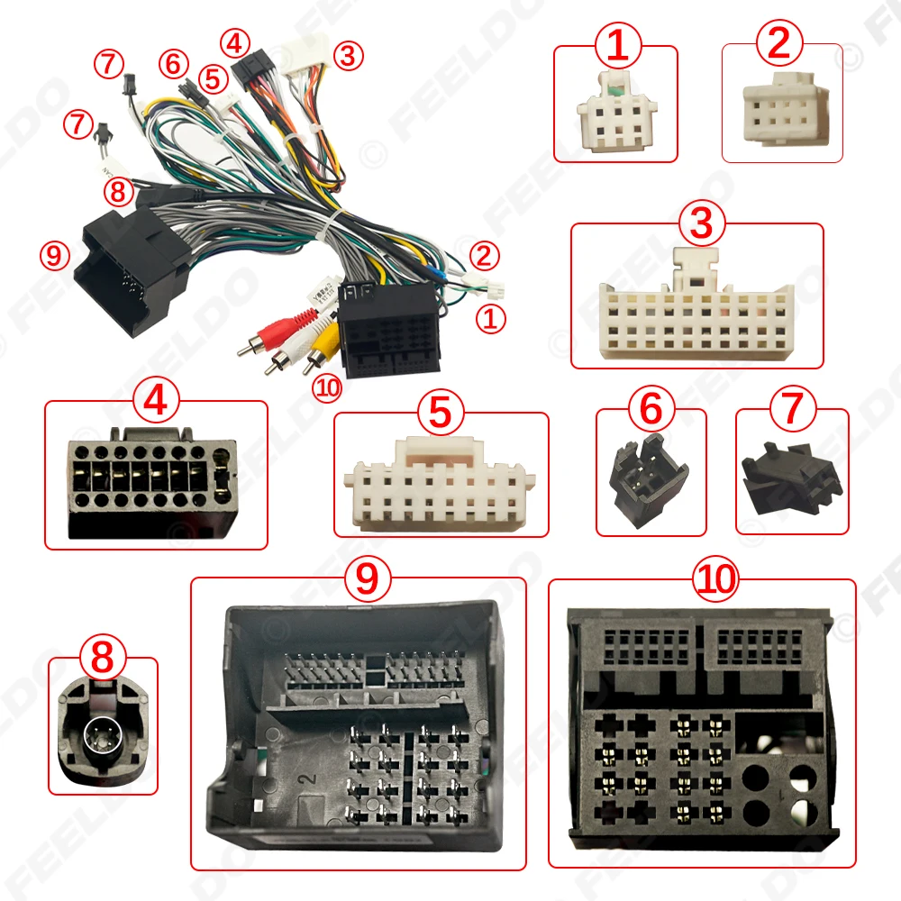 FEELDO Car 16pin Power Cord Wiring Harness Adapter For Mercedes-Benz M-Klasses/GL-Klasses/GLK-Klasses Head Unit