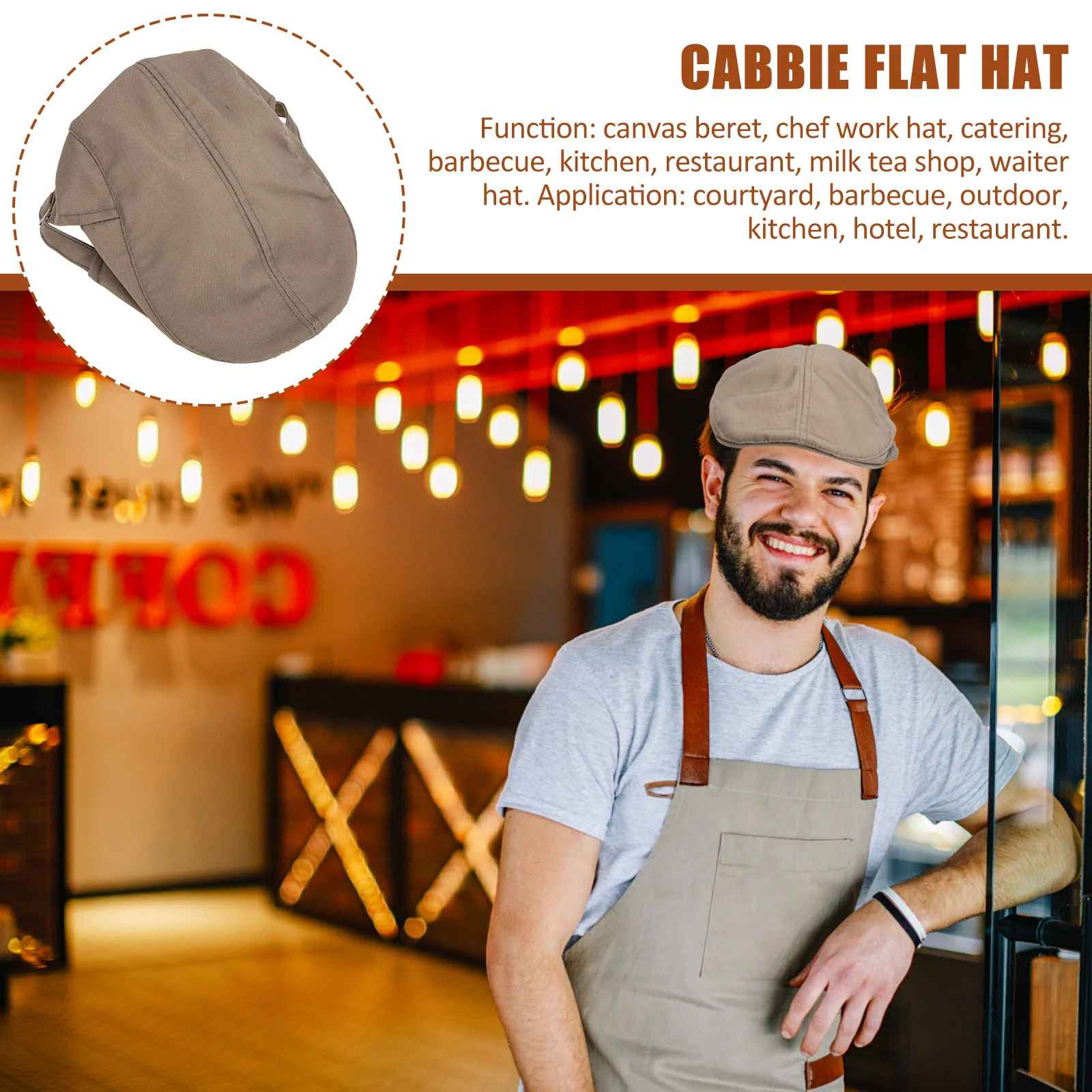 

1 шт., холст премиум-класса, берет шеф-повара, унисекс, кепка официанта, удобная кухонная униформа для ресторана, берет для мужчин и женщин