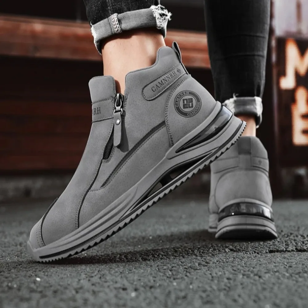 

Four-season Leather Casual Thick-soled Height-increasing Color-blocking Breathable and Comfortable Swivel Buckle Sports Shoes