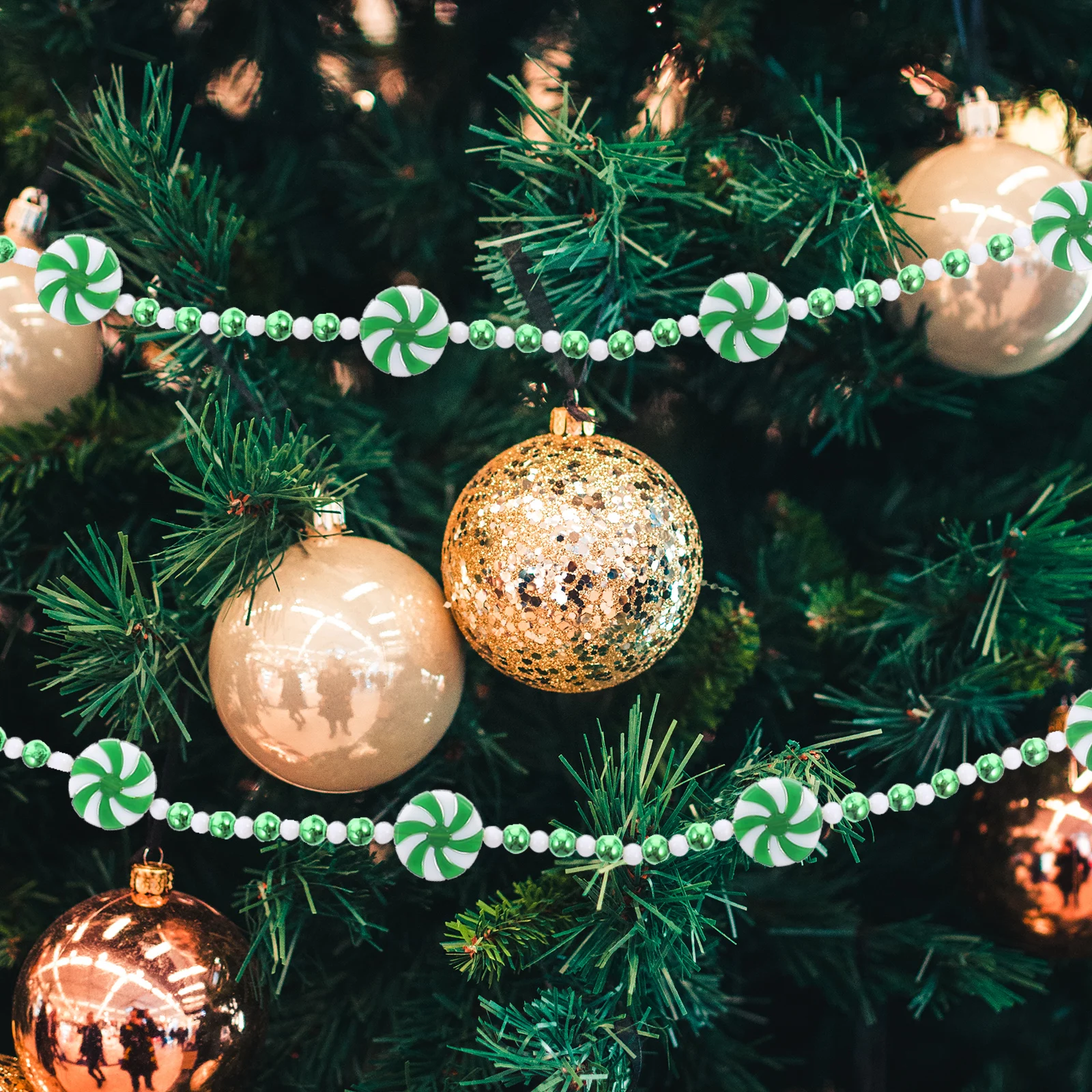 

Christmas Candy Pendant Meter Length String Decoration Tree Decorations Hanging Ornaments Lights Xmas Style Acrylic Green