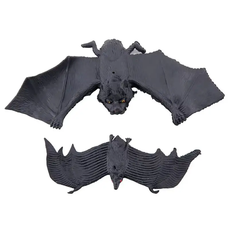 Realistic Looking Rubber Hanging Bats Pendant, Halloween Decorations Props, Haunted House Decoration