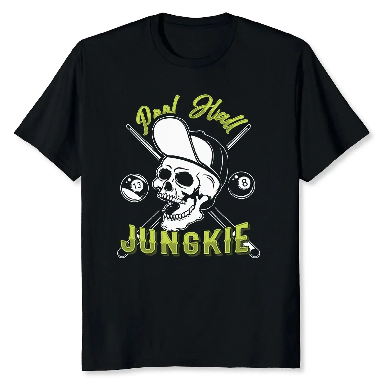 NEW LIMITED Funny Billiard Pool Hall Junkie T Shirt vintage Washed Versatile fashion Stylish Soft homme Breathable
