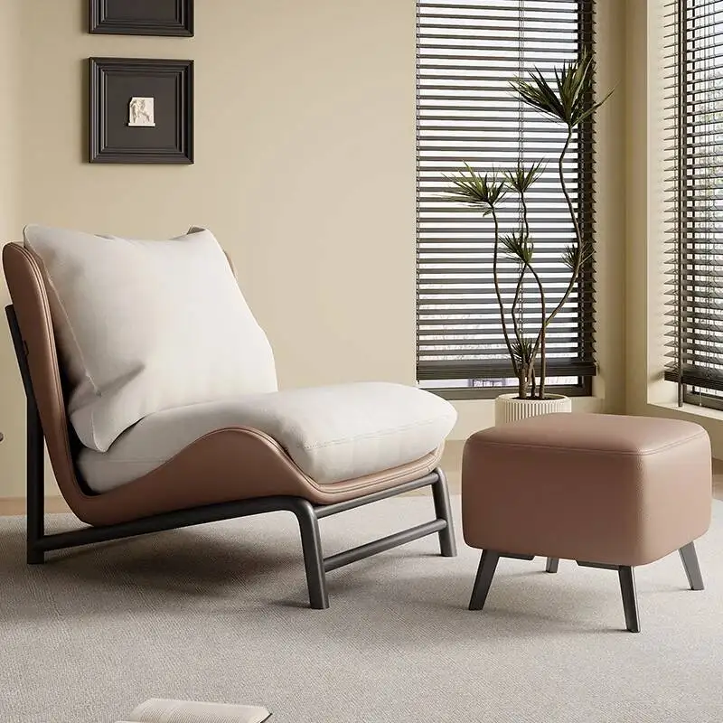 Sofá de sala de estar con patas de Metal y cuero, sofá Vintage moderno y elegante de lujo para sala de estar, Canapés de belleza occidental, muebles para el hogar