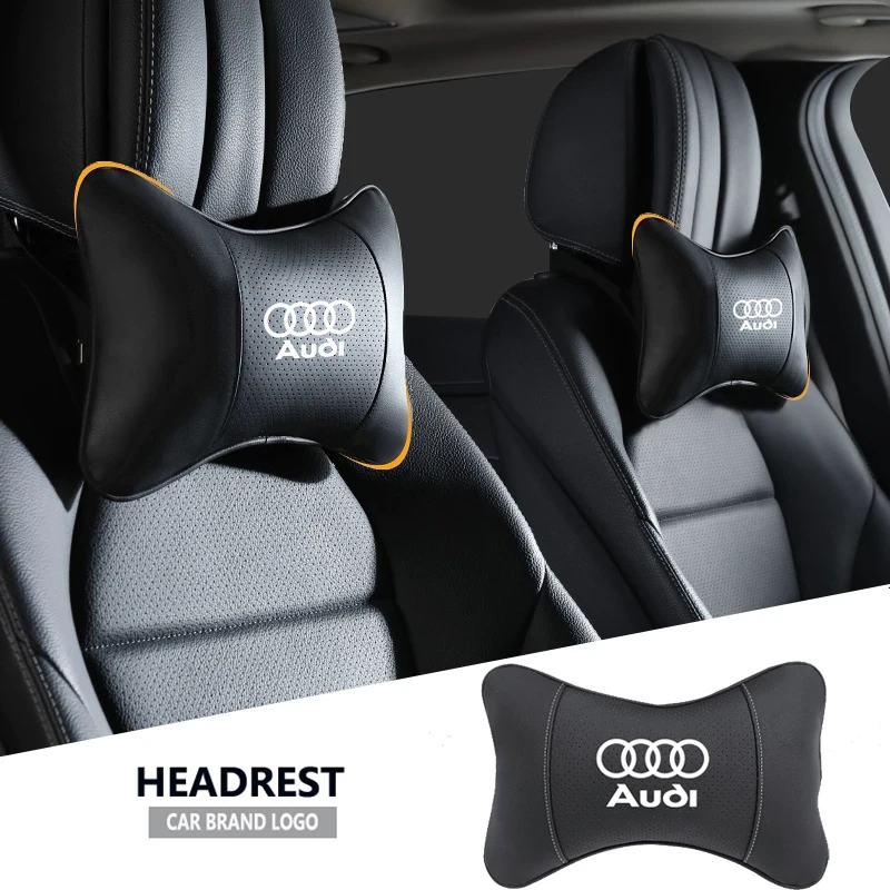 1Pcs Car Seat Headrest Auto Logo Neck Pillow For Audi Sline A3 A1 A4 B8 B7 A6 C7 A5 A7 A8 B9 B6 C6 Q2 Q3 Q5 Q7 Q8 TT S3 S4 S7 S8