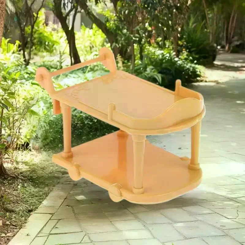 Carro de comida de plástico para casa de muñecas en miniatura 1:12, mesa y silla, modelo de muebles para el hogar, juguete de decoración para casa de muñecas