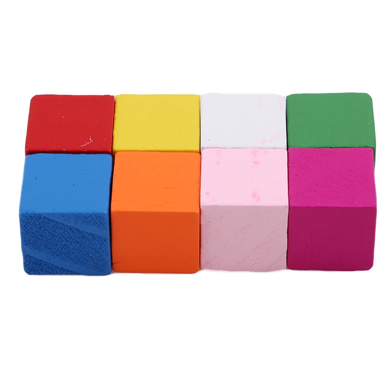 Venda quente cubos quadrados bebê crianças empilhamento empilhar aprendizagem educação brinquedos presentes de madeira colorida empilhando blocos de construção