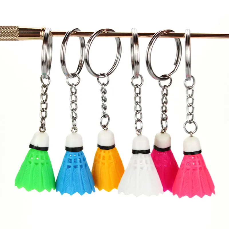 4Pcs Mini Badminton Keychain Cute Shuttlecock Key Chains PVC Keyring Colorful Car Key Holder Bag Pendant Club Gifts