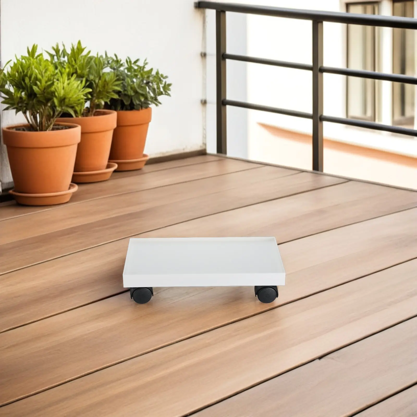 Storage Bin Caddy Narrow Rectangle Plastic Plant Roller Stand Indoor Outdoor Plant Cart Large Planters Mover Rolling Cart Base