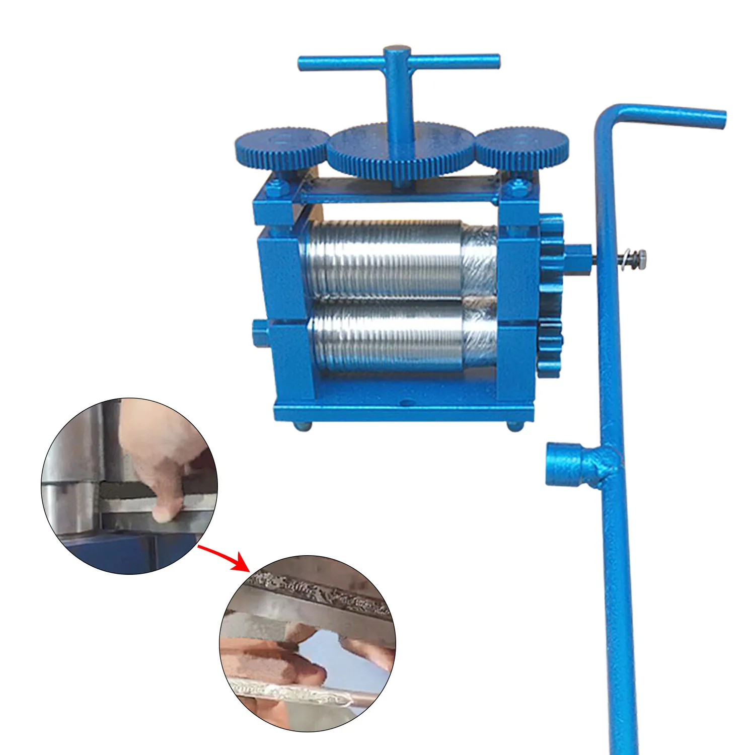 

Extended Handle Jewelry Rolling Mill Machine - Manual Combination Press for Metal Sheet and Wire Rolling - DIY Jewelry Tool Kit