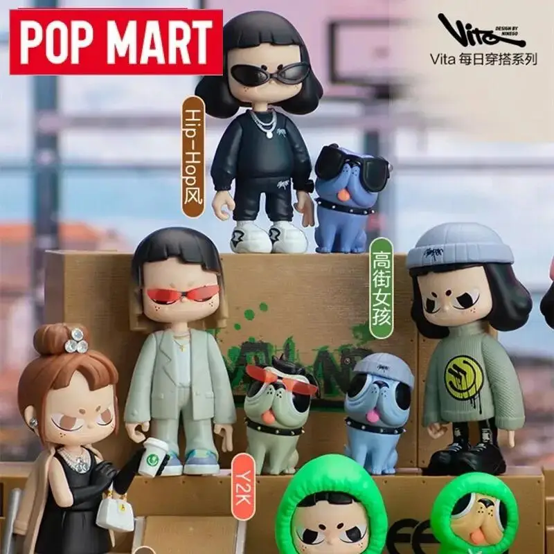 POP MART 비타 일상복 시리즈 블라인드 박스 미스터리 박스 장난감 인형 귀여운 애니메이션 피규어 데스크탑 장식품 선물 컬렉션