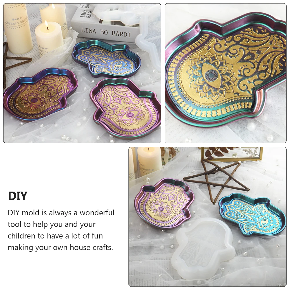 

Irregular Resin Palm Mold Silicone Tray Molds DIY Plate Craft Epoxy Dish Flexible Clean Portable Home Ornament Photo Props