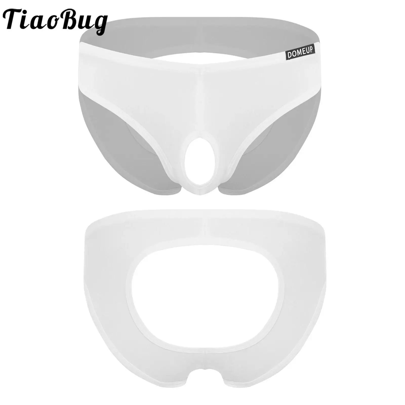 Men's Penis Exposed Crotchless Panties Open Butt Flaunting Underpants Sissy Couple's Dating Transvestite Briefs Nightwear