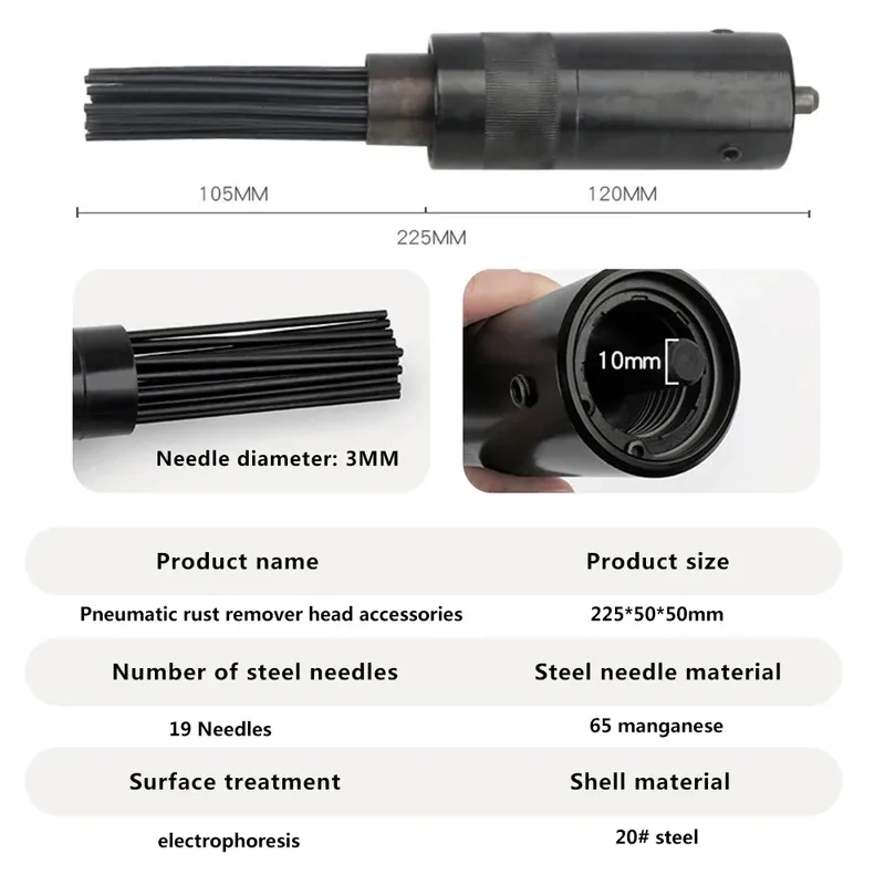 Acessórios pneumáticos de scaler de agulha de ar quente 19 pinos ferramenta pneumática para martelo cinzel de ar remove ferrugem sujeira e solda removedor de poeira