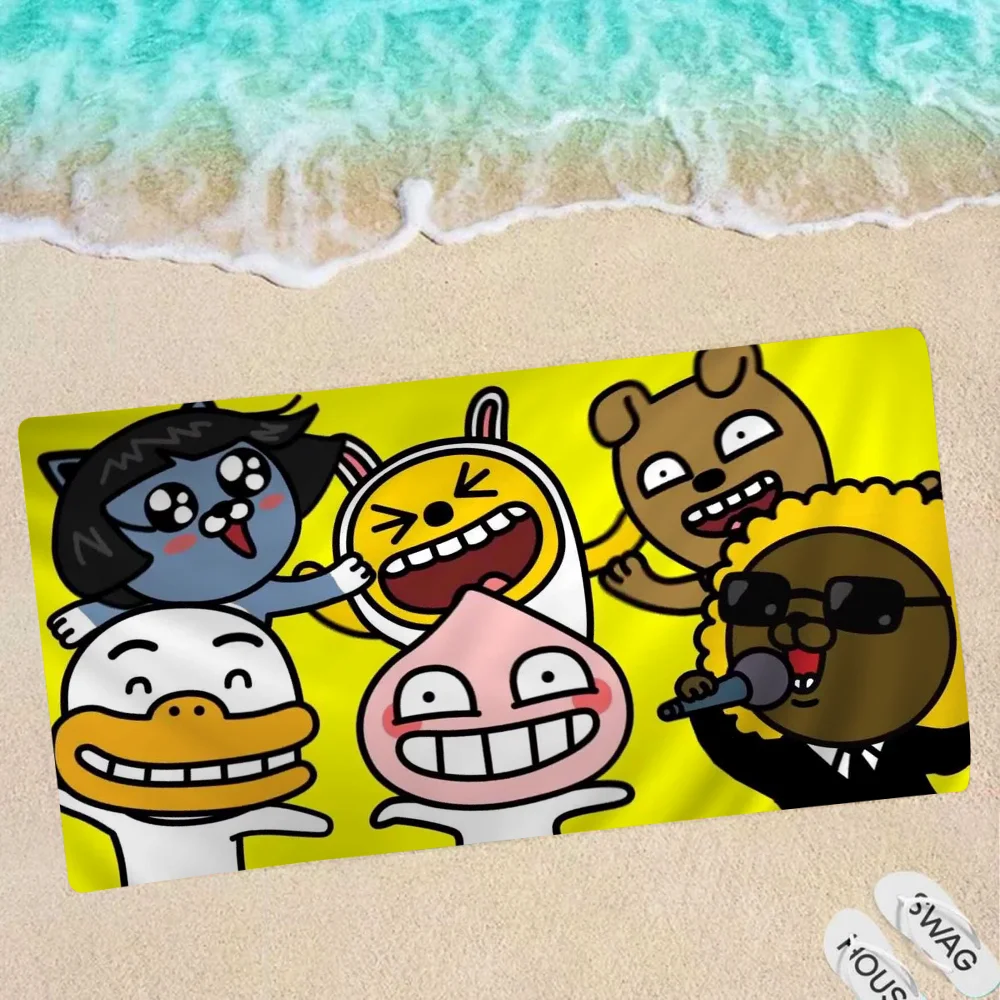 KAKAO FRIEND Microfiber Blanket Quick Drying Beach Towels Oversized Printing Super Absorbent Pool Towel Blanket