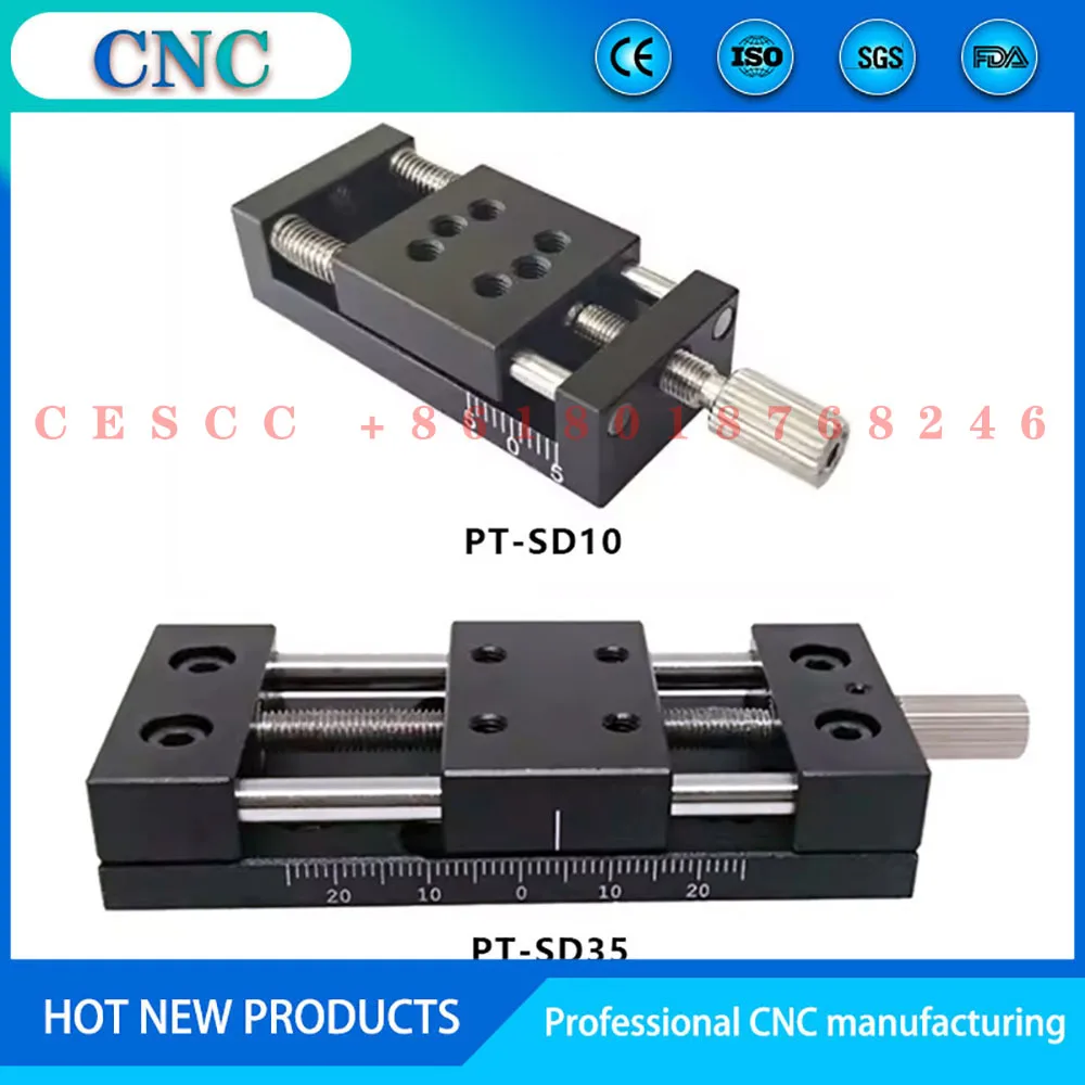 Travel 10/35/65/95 manual translation stage X single axis translation stage/one-dimensional translation stage slide/telescopic