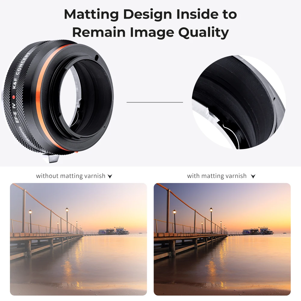 K&F Concept EOS to E IV Pro Lens Adapter for Canon EOS EF EFS to Sony a6000 a5000 A7C A7C2 A1 A9 A7S A7R2 A73 A7R4 A7R5