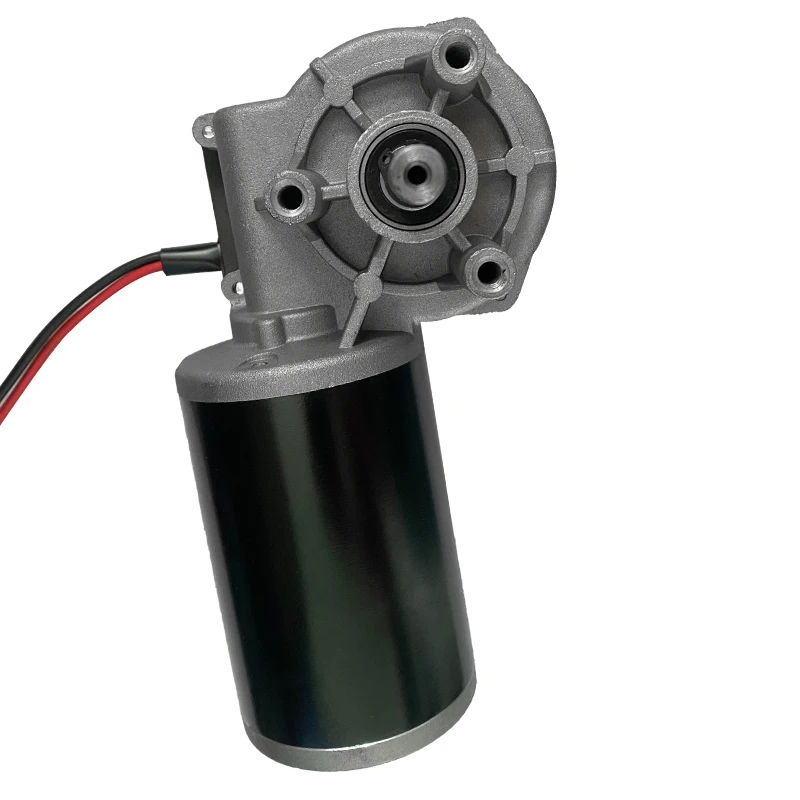 High Quality 24V 36V Forward And Reverse 60kg.cm Left Angle 60W 80W Worm Gear Brushed Electrical DC Motor