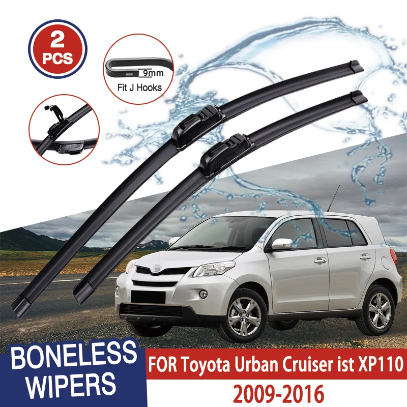 

For Toyota Urban Cruiser ist XP110 2009-2016 Car Windshield Wiper U-type Soft Rubber Frameless Bracketless Car Wipers 24"+14"