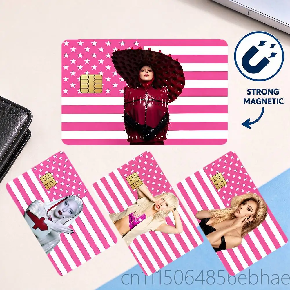 FOR Lady Gaga Fashion Waterproof Anti-Scratch Card Skin Stickers Stylish Decor Covers for Credit Debit Cards