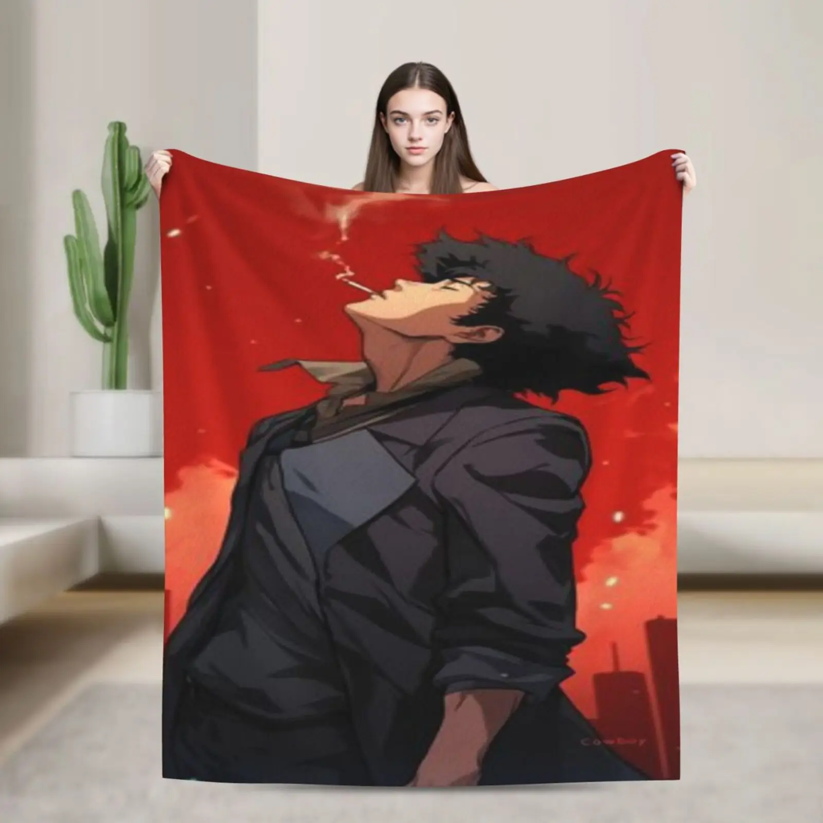 Coperta in flanella Anime Cowboy Bebop Coperta con stampa super morbida e confortevole Leggera quattro stagioni per divano letto del soggiorno