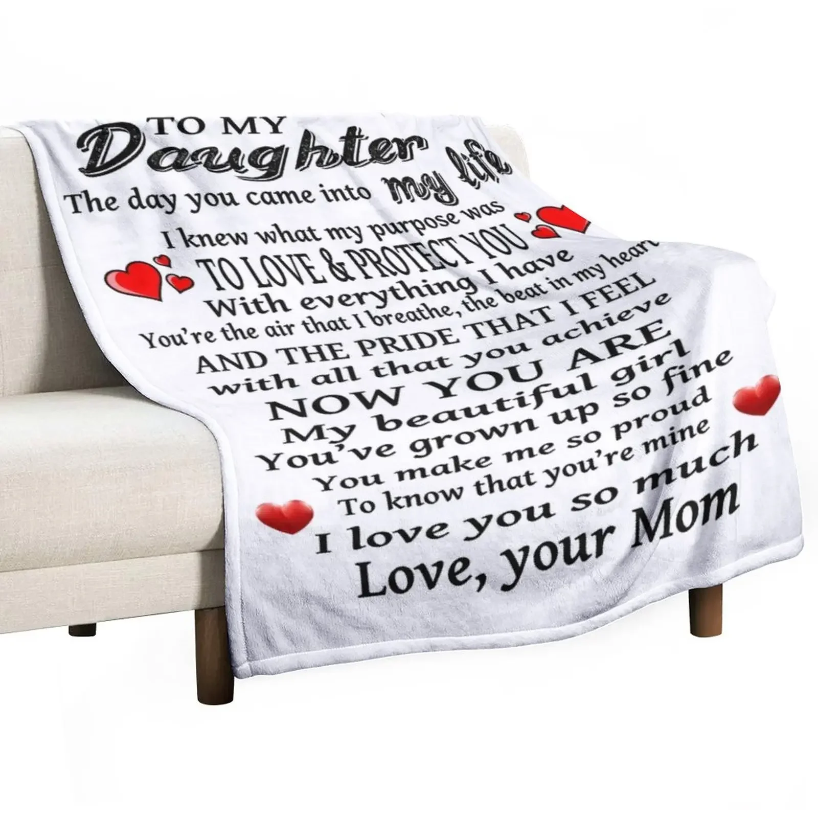 

To My Daughter Love Design Throw Blanket heavy to sleep Hairys Blankets