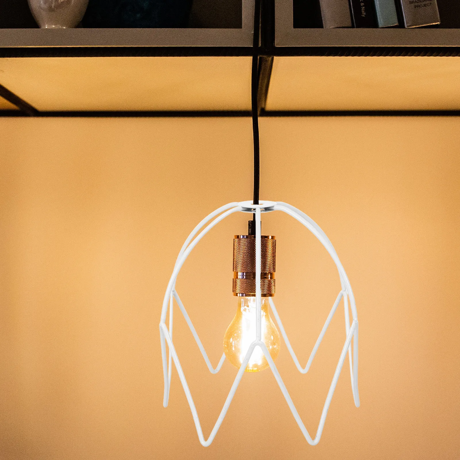 French Vintage Metal Wire Cage Lamp Frame Crystal Table Lamp Holder DIY Pendant Light Shade Decorative Lighting Fixture