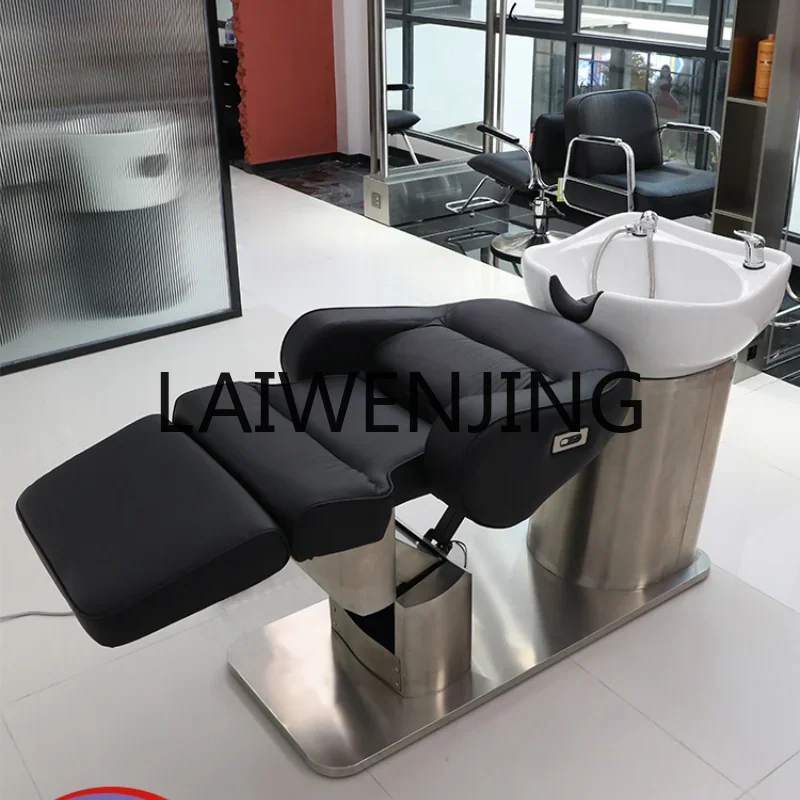 Electric Lifting Shampoo Chair Barber Shop Half Lying Flushing High-End Dedicated Salon Bed