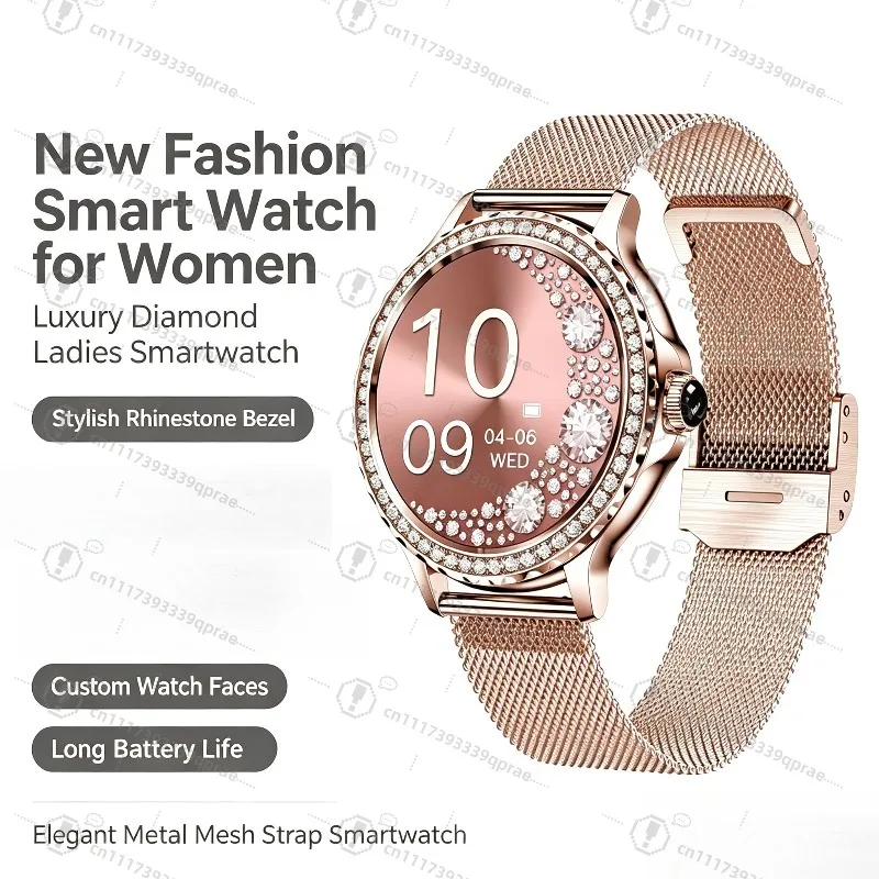 NX19 Ladies Diamond Smart Watch Bluetooth Call IP68 Waterproof Sports Fitness Smart Bracelet