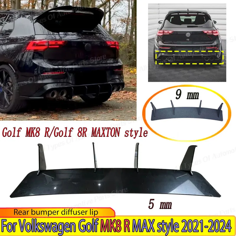

For Volkswagen Golf MK8 R Golf 8R MAXTON Style 2021-2024 Rear Bumper Diffuser Lip Side Splitter Refit Spoiler Body Kit Auto Part