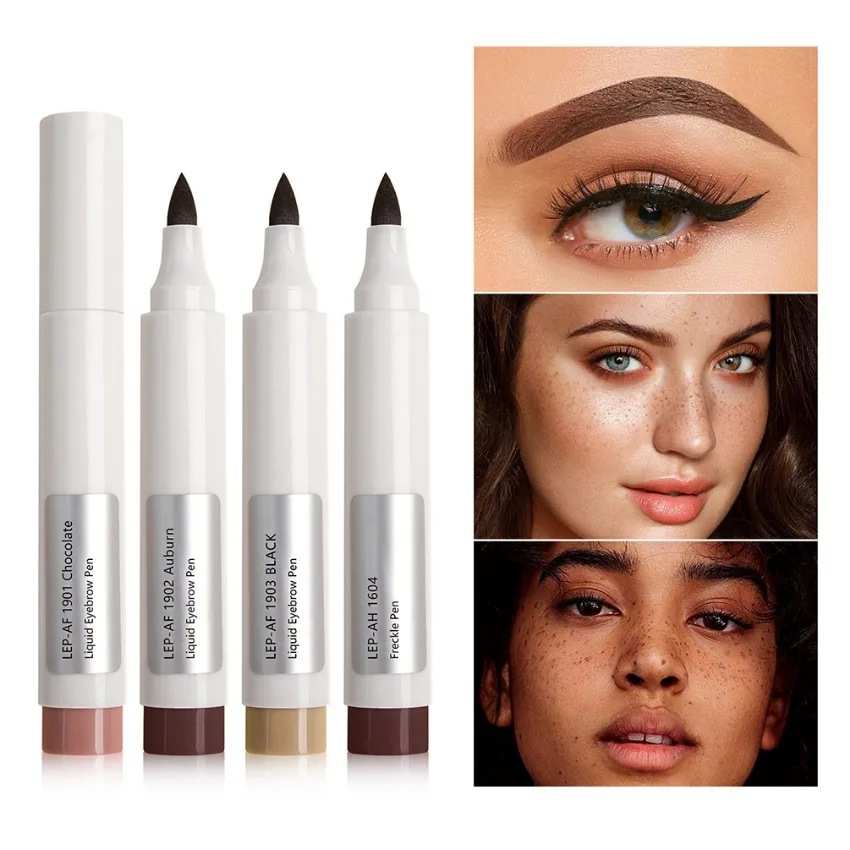 Custom 4colors Waterproof Liquid Eyebrow Pencil Long Lasting Easy To Colored Non-fading Freckle Pen Private Label Bulk Makeup