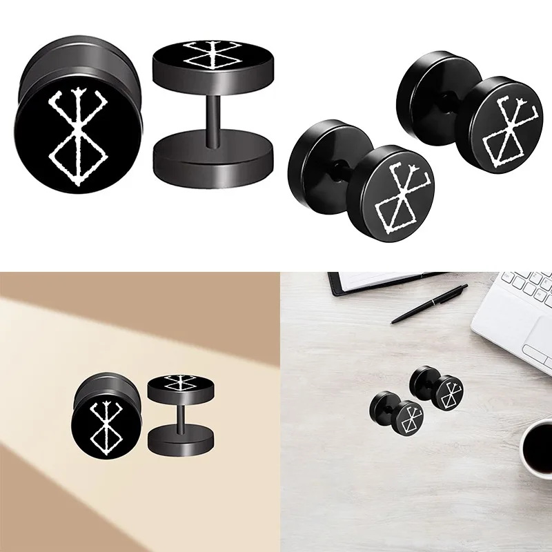 Berserk Guts Rvs Haltervormige Oorbellen Anime Mannen Prachtige Hanger Oorbellen Eenvoudige Mode Accessoires Meisje Gift