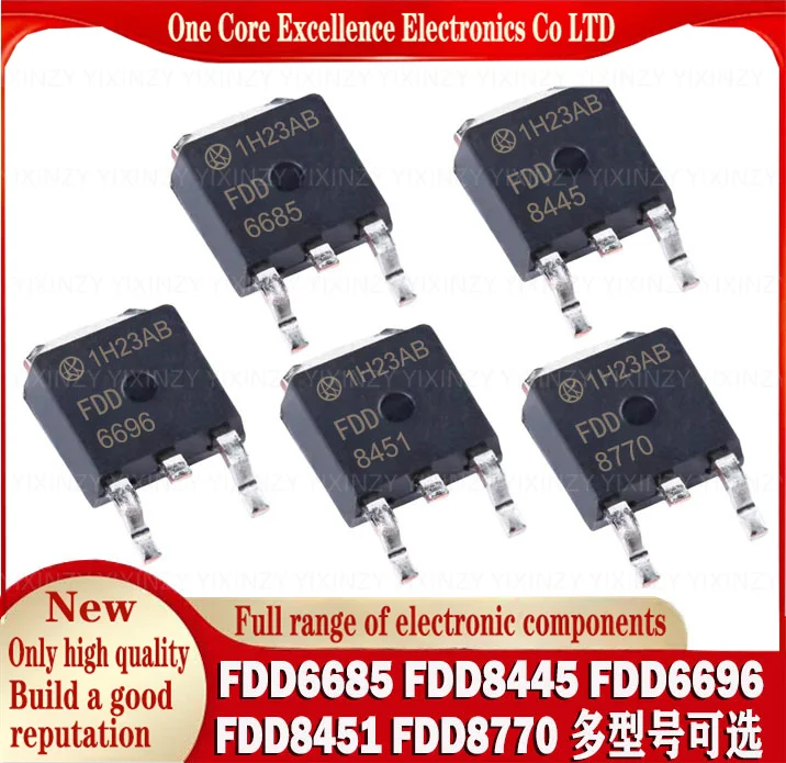 10PCS FDD6685 FDD8445 FDD6696 FDD8451 FDD8770 TO252 MOSFET FET Diode Triode Integrated IC