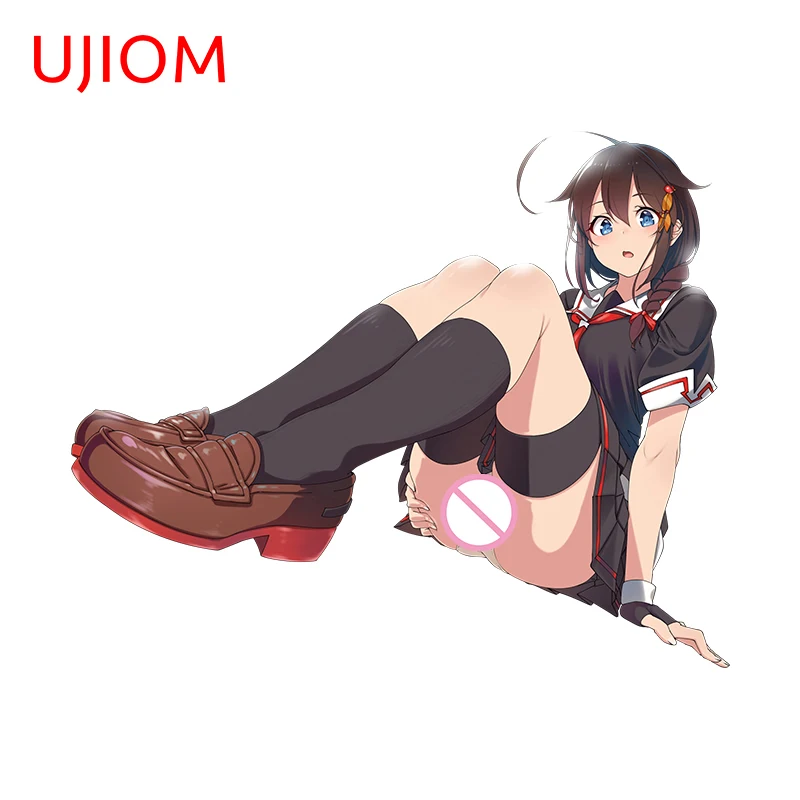 UJIOM 13cm X 10.6cm Hentai Shigure NSFW Wall Sticker Sexy Girl Anime Kids Room Refrigerator Decal Creativite Home Wallpaper