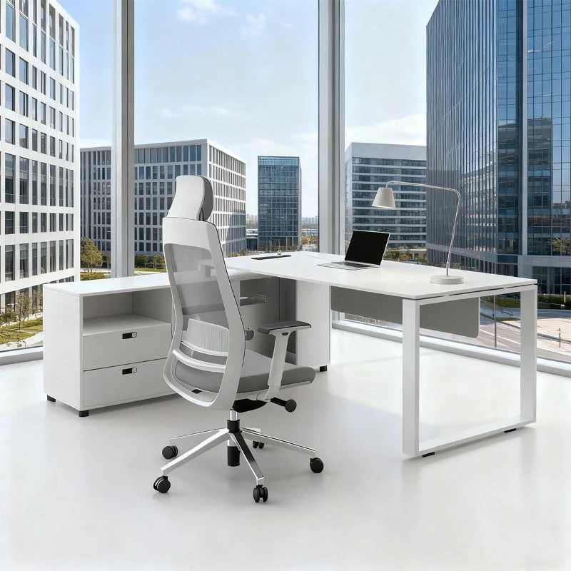 LH Senior Office Desk and Chair Combination Manager Supervisor Boss Desk