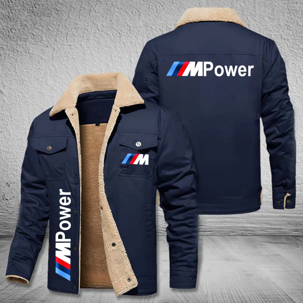 

2025 BMW Logo Men's fleece Jacket New Motorcycle Trench Hardshell BMW Windproof Thermal Biker Jacket Winter Men's Top Plus Size