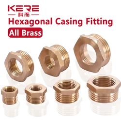 Brass 1/8 1/4 3/8 1/2 3/4 Female To Male Threaded Hex Bushing Reducer Copper Pipe Fitting Water Gas Adapter Coupler Connector