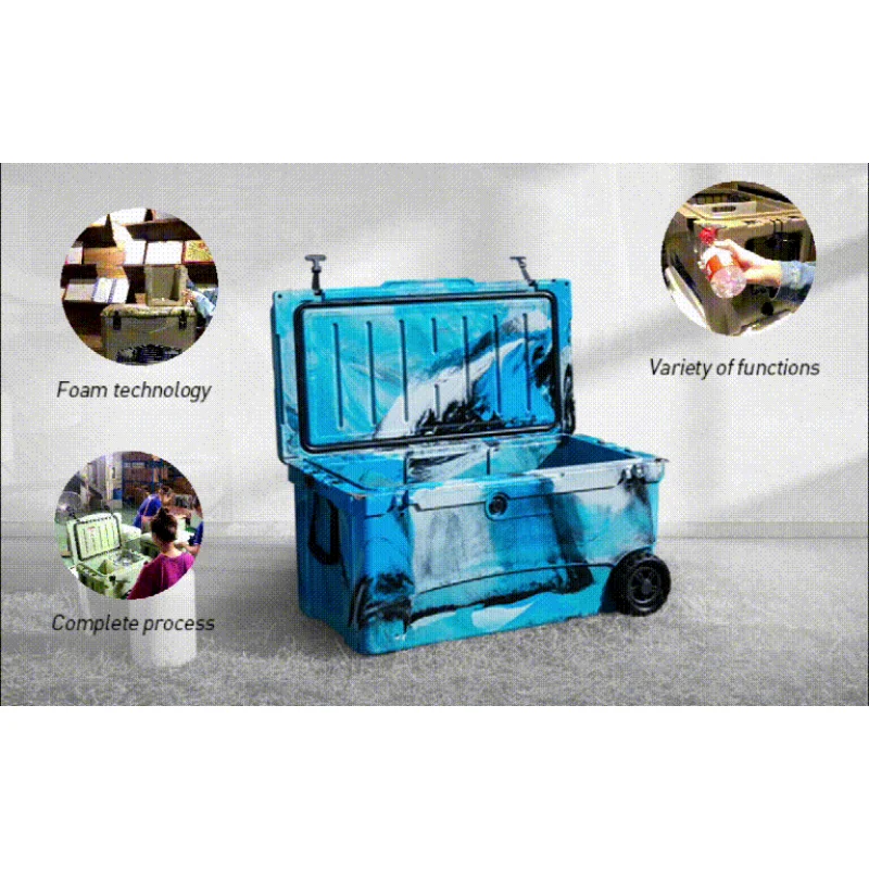 Thermal Rotomolded Cooler wheeled cooler box Waterproof ice chest with wheels